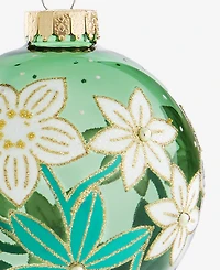 Holiday Lane Enchanted Emerald Glass Ball Ornament, Macy's Exclusive