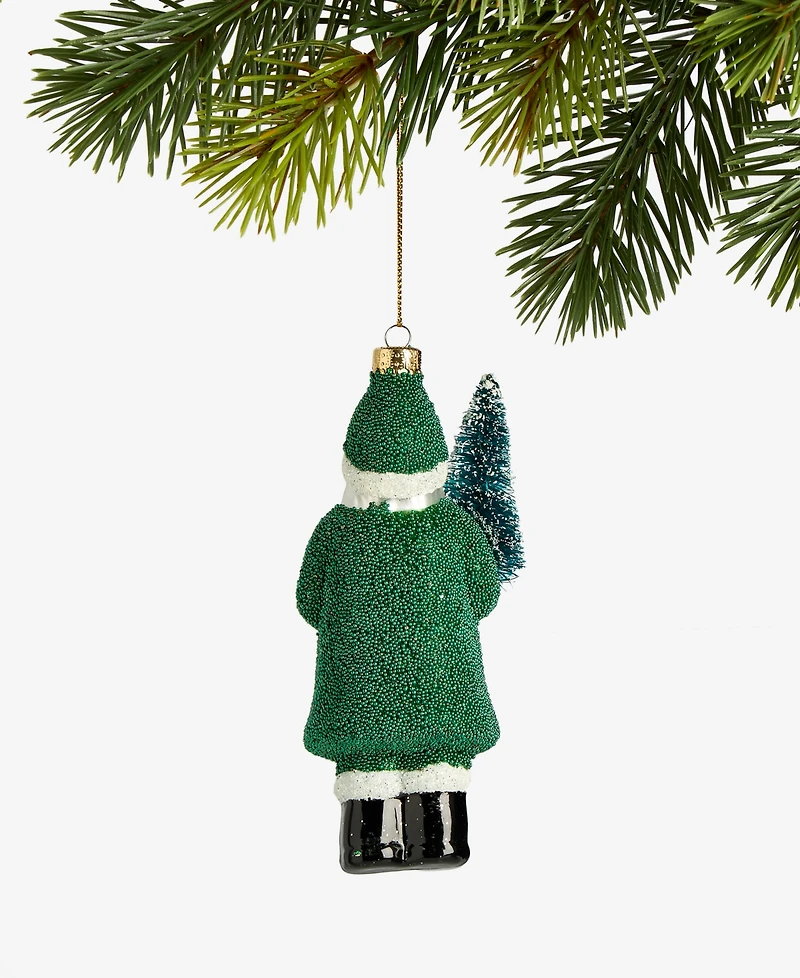 Holiday Lane Enchanted Emerald Green Santa Ornament, Macy's Exclusive