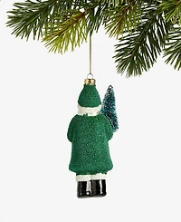 Holiday Lane Enchanted Emerald Green Santa Ornament, Macy's Exclusive