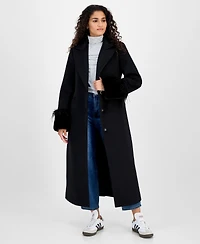 CeCe Women's Notched-Collar Single-Breasted Maxi Coat