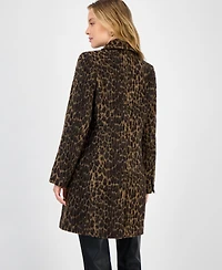 Cece Women's Single-Breasted Animal-Print Coat