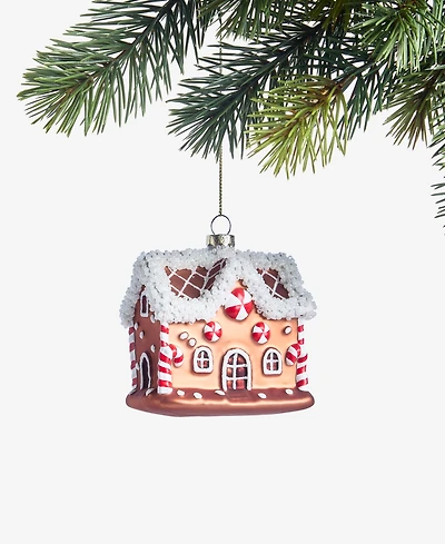 Holiday Lane Gingerbread Village Glass Gingerbread House Ornament, Macy's Exclusive