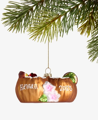 Holiday Lane Hawaii 2025 Glass Coconut Drink Ornament, Macy's Exclusive