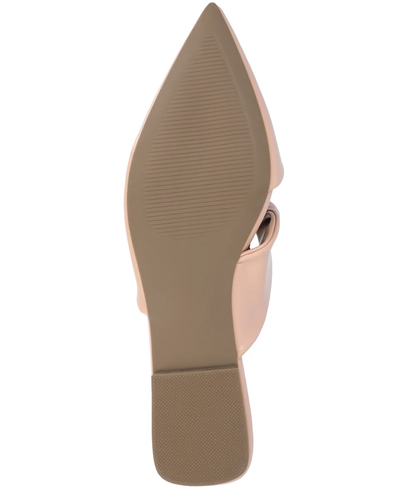 Journee Collection Women's Enniss Twist Cutout Pointed Toe Mules