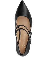 Journee Collection Women's Carnation Mary Jane Pointed Toe Comfort Pumps