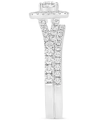 Diamond Double Halo Bridal Set (1 ct. t.w.) in 14k White Gold