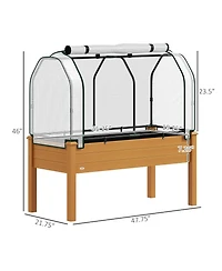 Outsunny 48 x 22 46 inch Raised Garden Bed w/ Pe Cover,