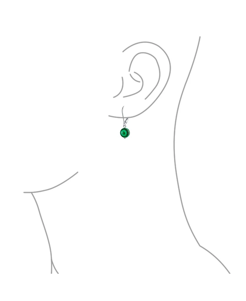 Bling Jewelry Set of 3 Multi Natural Stones Drop Ball Earrings Lever Back Sterling Silver 8MM