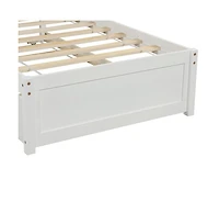 Space-Saving Bed with Trundle for Guest Room or Kids Room