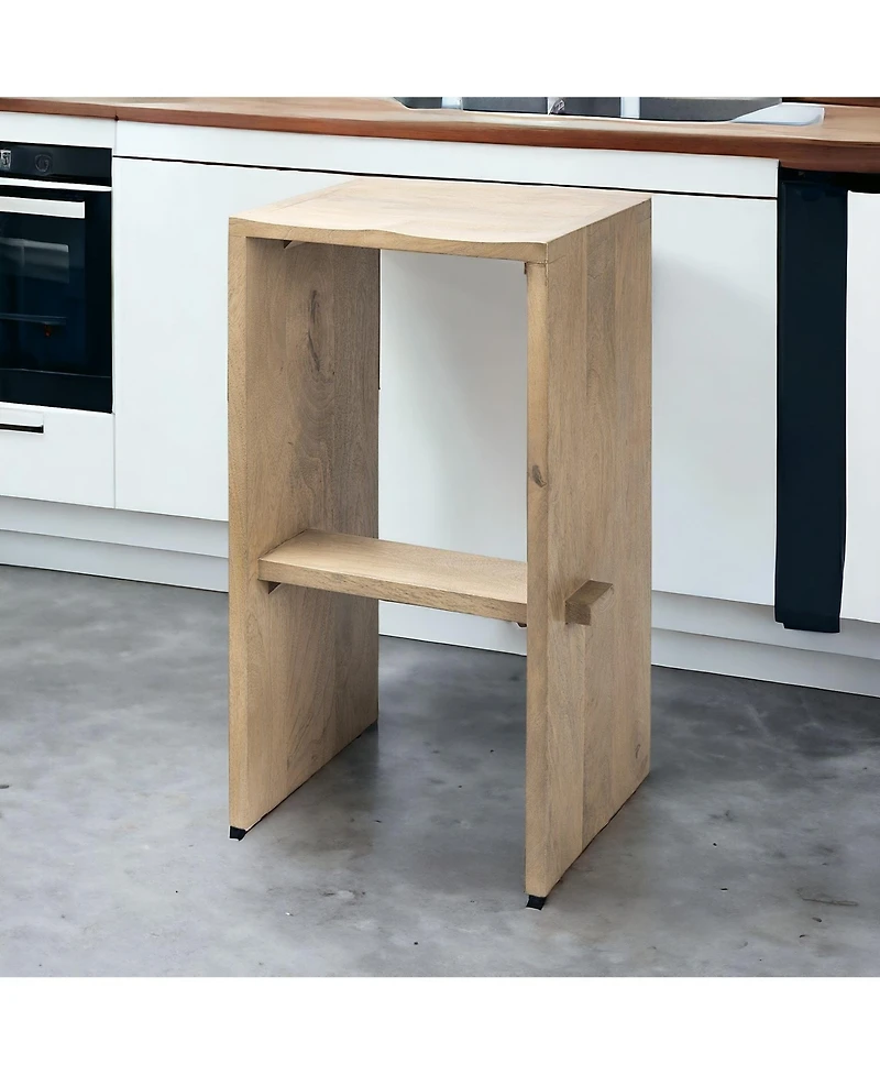 Wood Backless Counter Height Bar Chair