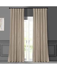 Half Price Drapes Antique Beige Solid Faux Silk Taffeta Room Darkening Curtain