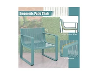 Patio Chairs Set of 2 with Curved Backrests and Seats