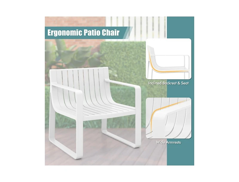 Patio Chairs Set of 2 with Curved Backrests and Seats
