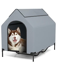 Elevated Pet House for Outdoors with Ventilated Windows – Waterproof and Comfortable Pet Shelter