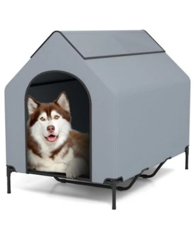 Elevated Pet House For Outdoors With Ventilated Windows X2013 Waterproof Comfortable Pet Shelter