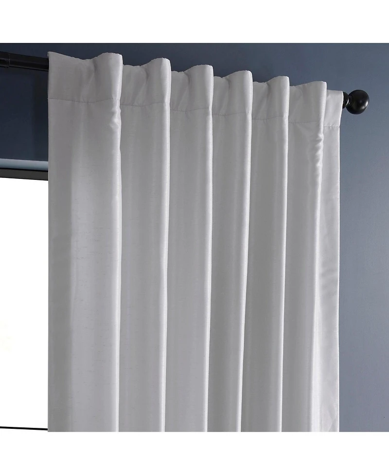 Half Price Drapes Ice Vintage Textured Faux Dupioni Silk Curtain