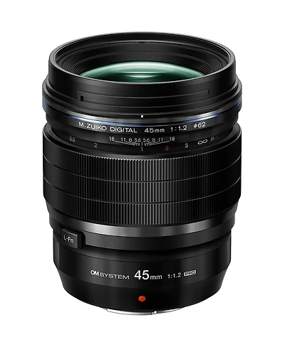 Om System M.Zuiko Digital Ed 45mm f/1.2 Pro Lens for Micro Four Thirds, Black