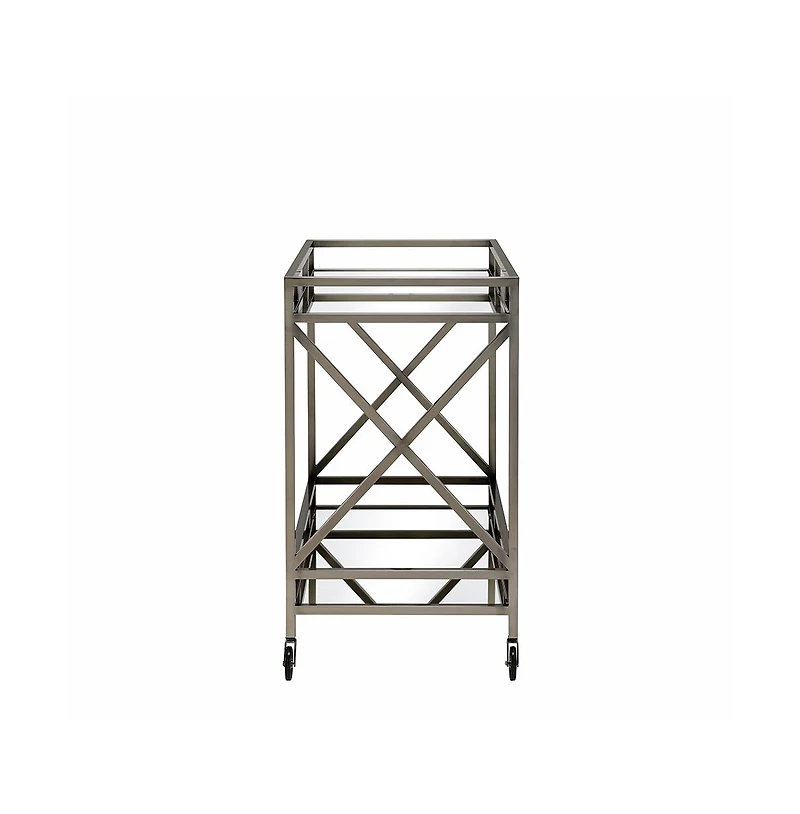 Multi-Function Metal Serving Cart – Rolling Bar Cart with Ample Storage