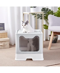 Bingopaw Portable Foldable Cat Litter Box Pet Litter Boxes Toilet
