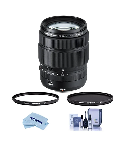 Fujifilm Gf 32-64mm f/4 R Lm Wr Lens, Bundle with Hoya 77mm Uv+Cpl Filter, ProOptic Cleaning Kit, Cleaning Cloth