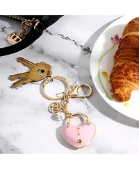 Juicy Couture Heart Lock Keychain – Chic Pink & Gold Fashion Accessory