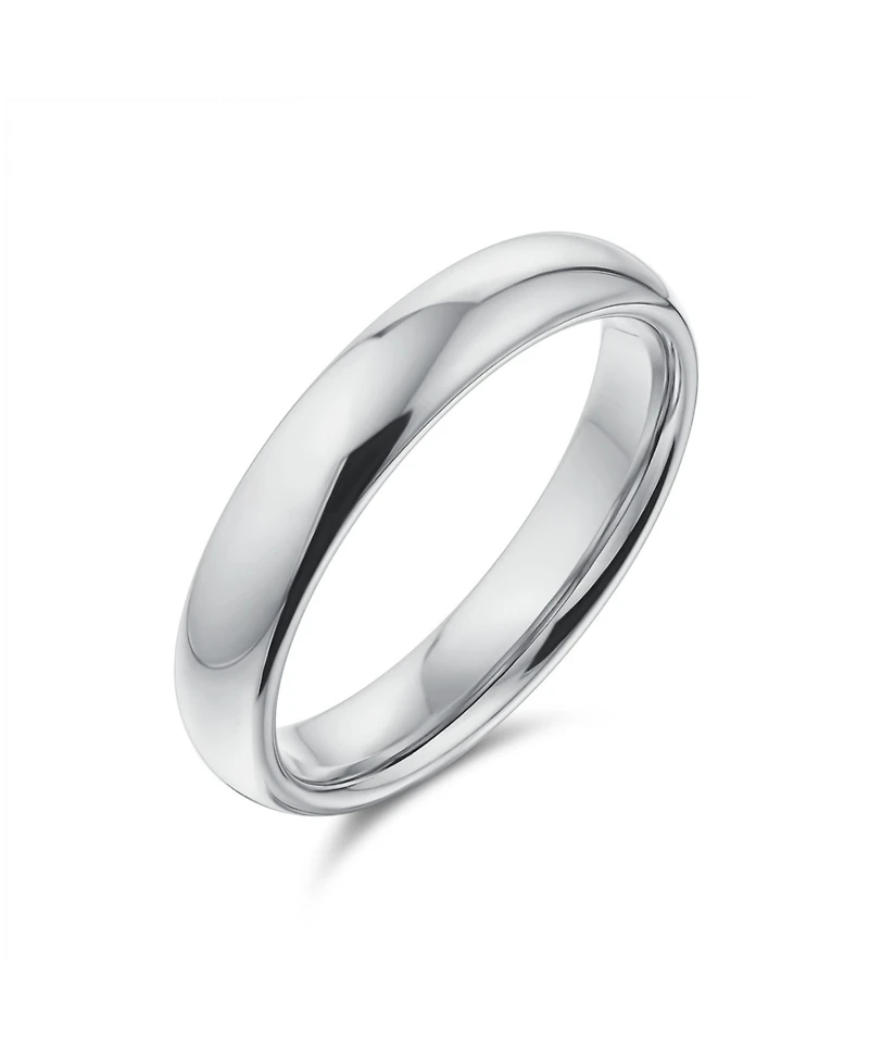 Bling Jewelry Simple Traditional .925 Sterling Silver Dome Band Ring 4MM Comfort Fit