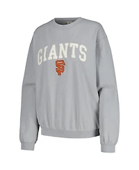Soft As A Grape Women's Gray San Francisco Giants Pigment Dye Pullover Sweatshirt