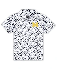 Garb Toddler White Michigan Wolverines Earnest Allover Print Polo Shirt