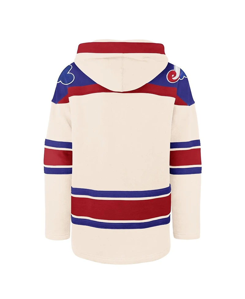 '47 Brand Men's Cream Montreal Expos Cooperstown Collection Superior Lacer Pullover Hoodie
