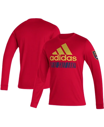 Adidas Men's Red Real Salt Lake Vintage Performance Long Sleeve T-Shirt