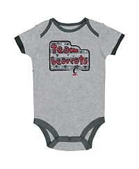 Champion Baby Boys and Girls Black/Gray/White Cincinnati Bearcats Bodysuit Set 3-Pack