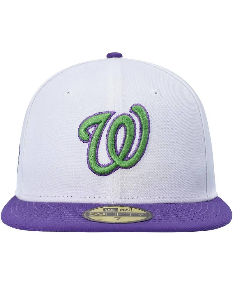 New Era Men's White Washington Nationals Side Patch 59FIFTY Fitted Hat