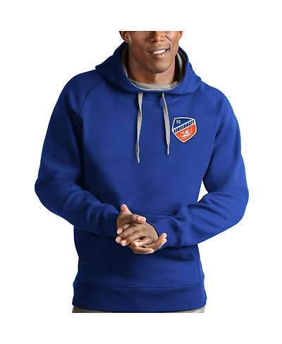 Antigua Men's Royal Fc Cincinnati Logo Victory Pullover Hoodie