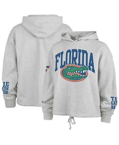 '47 Brand Women's Heather Gray Florida Gators High Hopes Long Sleeve Cropped Hoodie