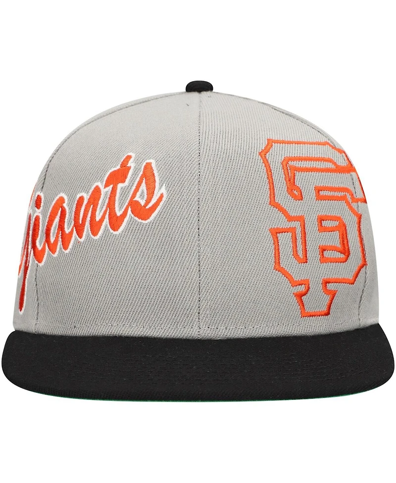 Mitchell & Ness Men's Gray San Francisco Giants Knock Out Panel Snapback Hat