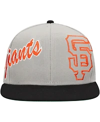 Mitchell & Ness Men's Gray San Francisco Giants Knock Out Panel Snapback Hat