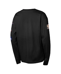 Mitchell & Ness Big Boys and Girls Black Charlotte Hornets Hardwood Classic All Over Long Sleeve T-Shirt