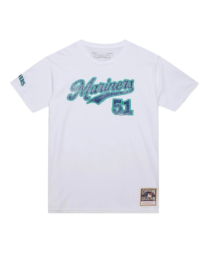 Mitchell & Ness Men's Ichiro Suzuki White Seattle Mariners Cooperstown Collection Player T-Shirt