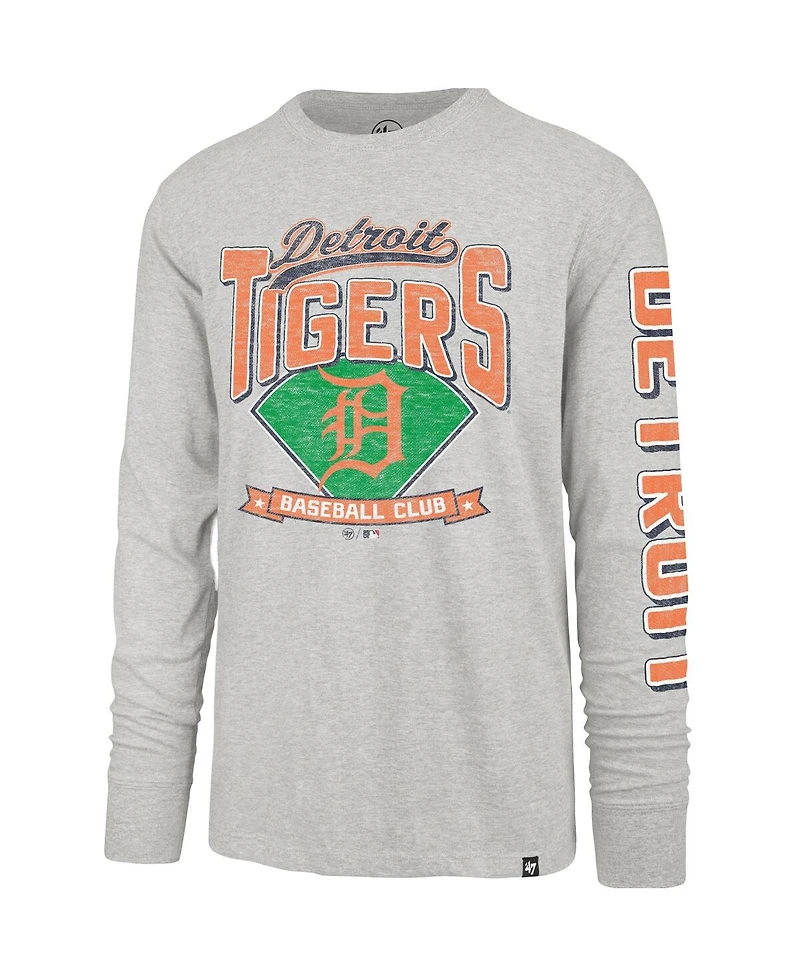 '47 Brand Men's Gray Detroit Tigers Fair Ball Franklin Long Sleeve T-Shirt