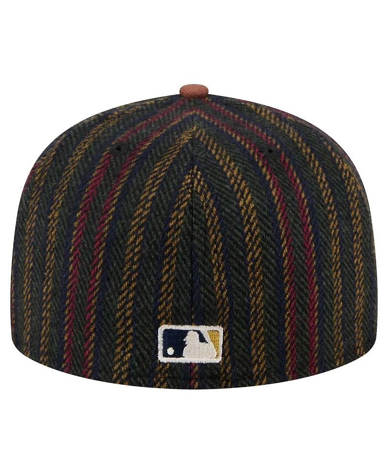New Era Men's Brown Pittsburgh Pirates Vintage Herringbone 59FIFTY Fitted Hat