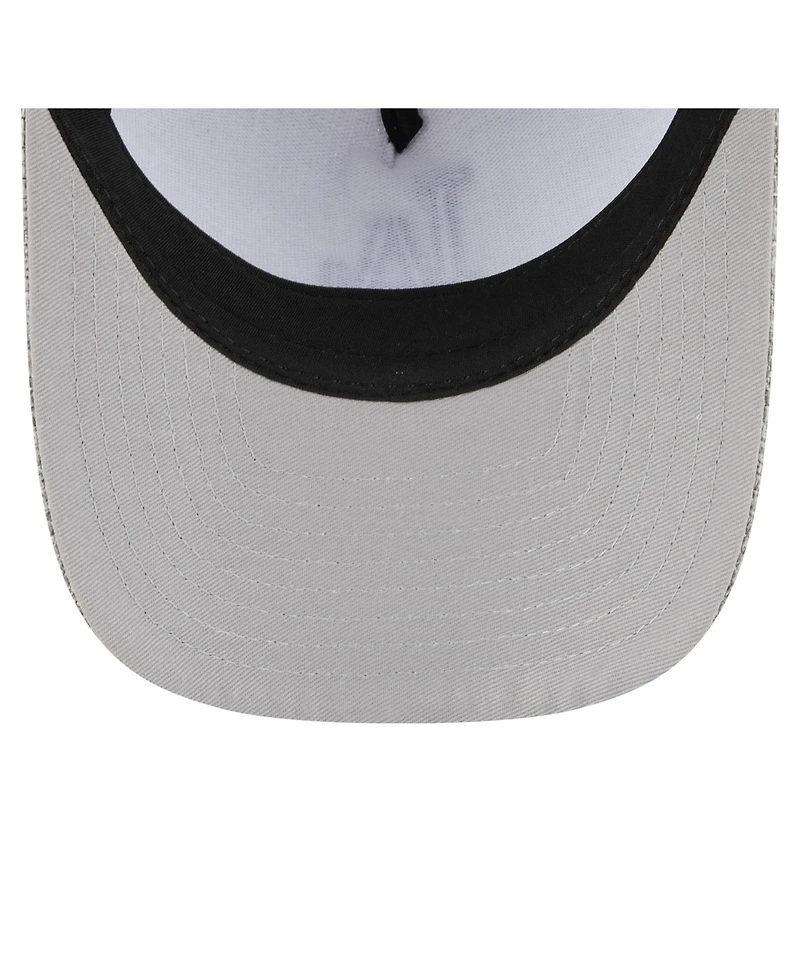 New Era Men's Gray Los Angeles Dodgers Cotton Weave M-Crown A-Frame 9FORTY Adjustable Hat