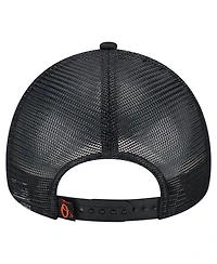 New Era Men's Black Baltimore Orioles Distressed 9FORTY A-Frame Adjustable Trucker Hat