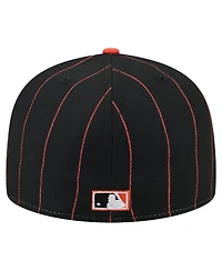 New Era Men's Black San Francisco Giants Pinstripe 59FIFTY Fitted Hat