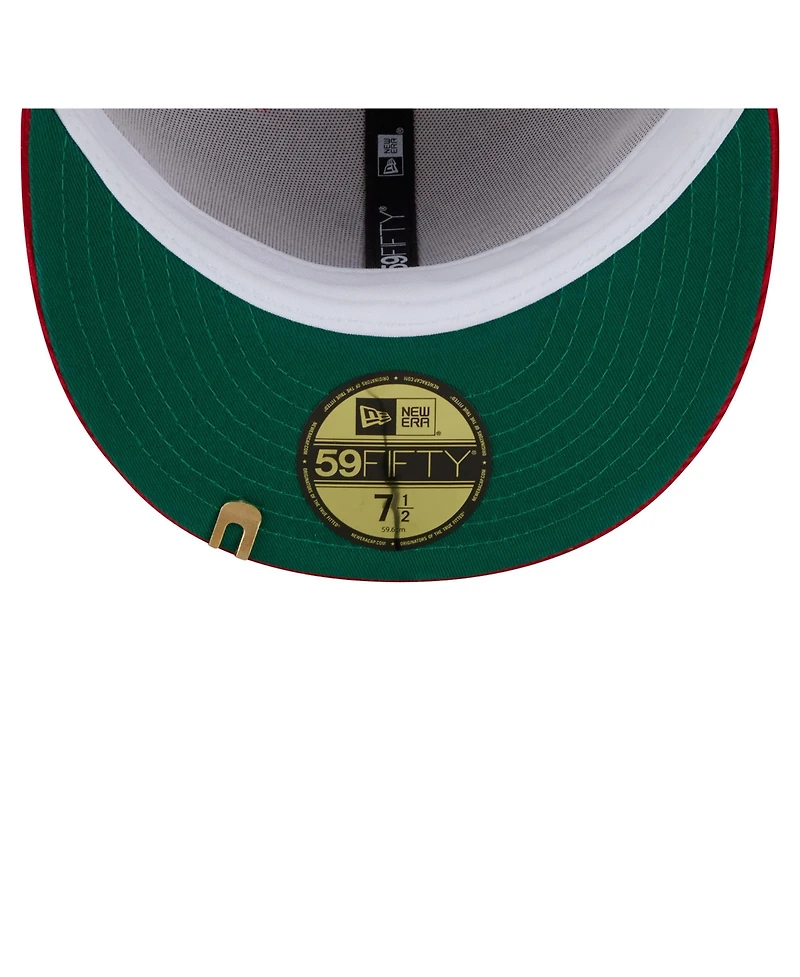New Era Men's Cream/Red Los Angeles Angels Two-Tone Corduroy 59FIFTY Fitted Hat