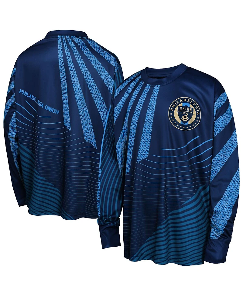 Outerstuff Big Boys and Girls Blue Philadelphia Union Nifty Netminder Long Sleeve T-Shirt