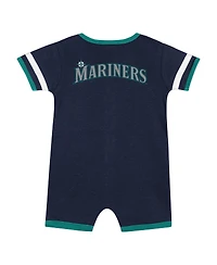 Outerstuff Baby Boys and Girls 2-Piece Navy Seattle Mariners Double Hit Coverall Set