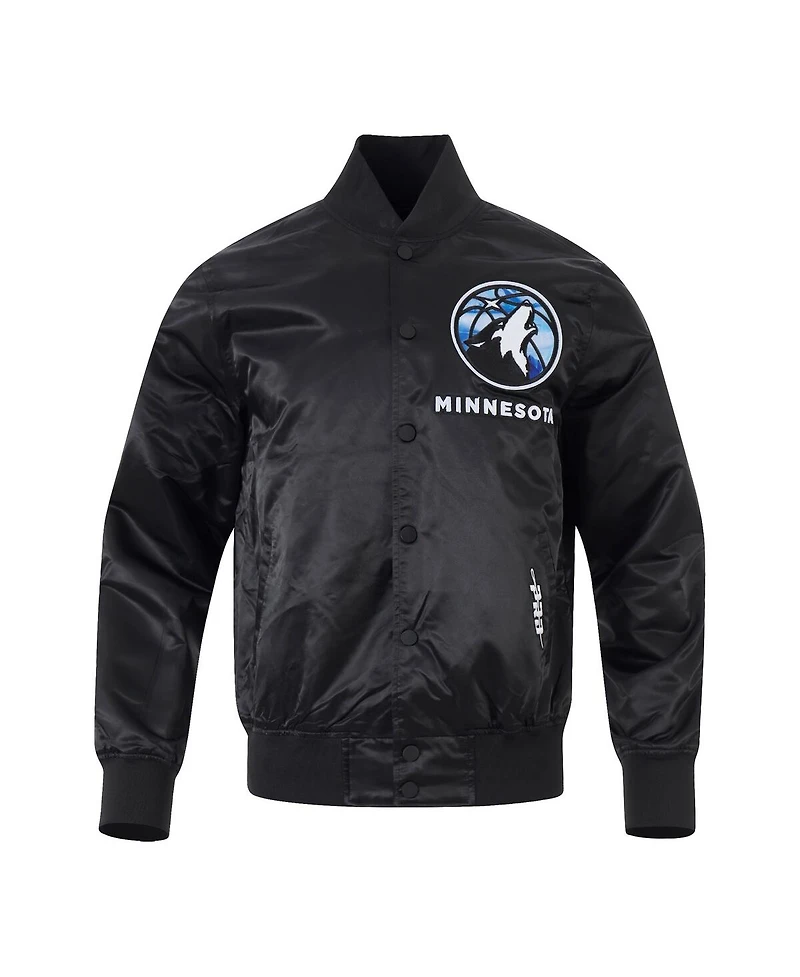 Pro Standard Men's Black Minnesota Timberwolves 2024/25 City Edition Chenille Satin Full-Snap Jacket