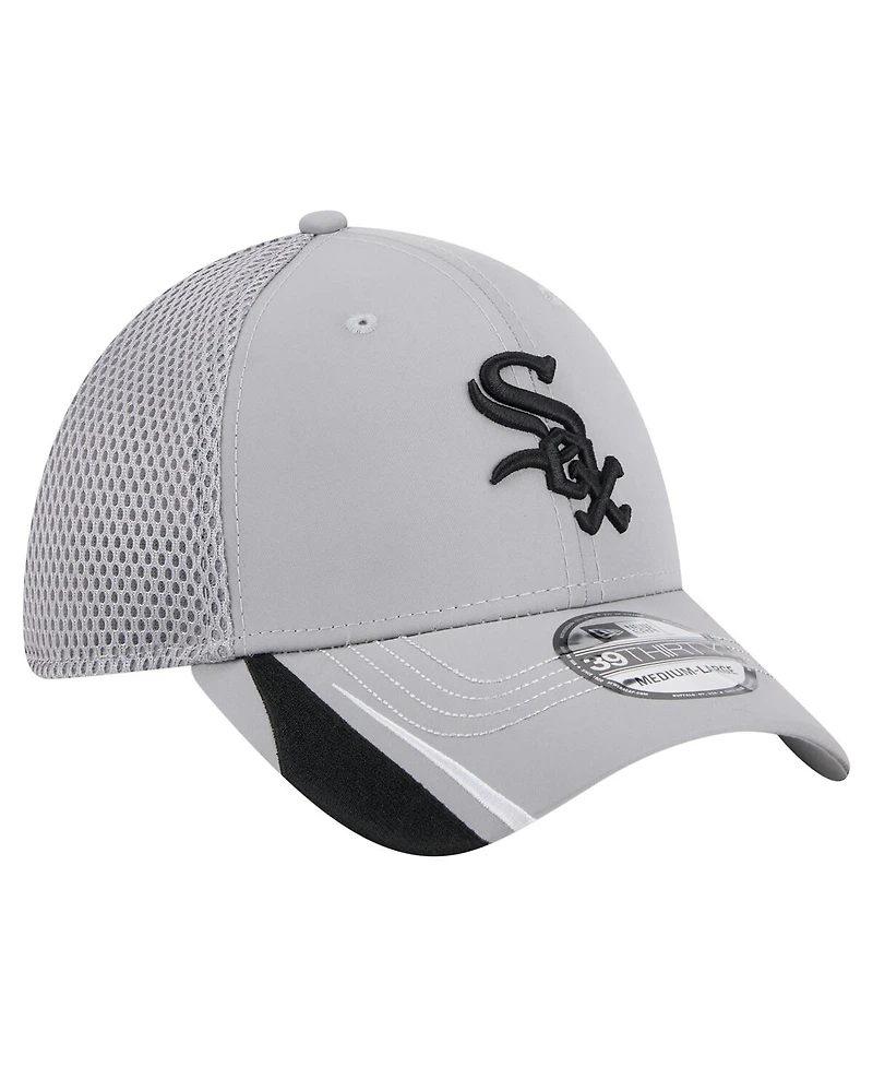 New Era Men's Gray Chicago White Sox Linear 39THIRTY Flex-Fit Hat