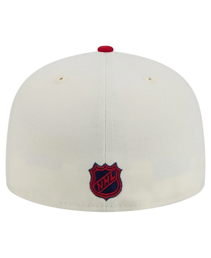 New Era Men's White Washington Capitals Chrome Two-Toned 59FIFTY Fitted Hat