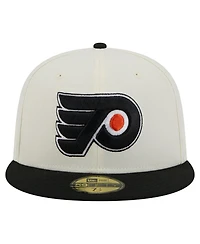 New Era Men's White Philadelphia Flyers Chrome Two-Toned 59FIFTY Fitted Hat